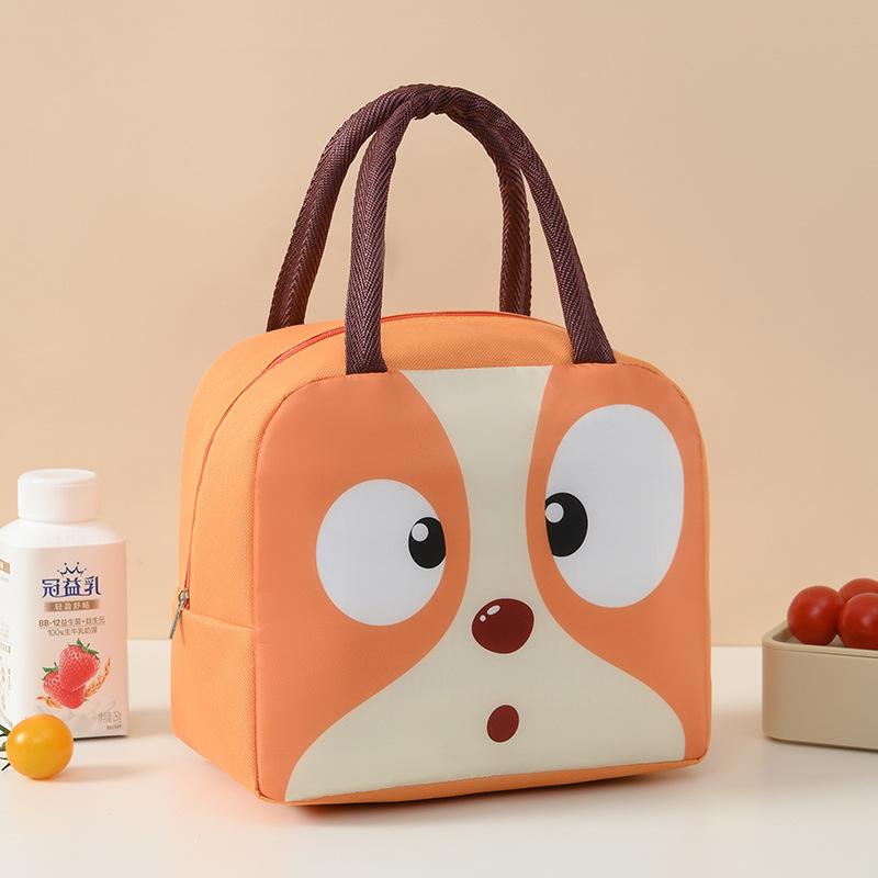 Cute pet bento bag, thickened insulation bag, fresh-keeping cartoon bento bag, hand in hand to carry lunch box bag, ice pack