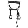 Steel Wire Camera Diving   Waterproof Case Safe Quick Release Connection Hanging Buckle Spring Rope Anti Lost Strap(Black )