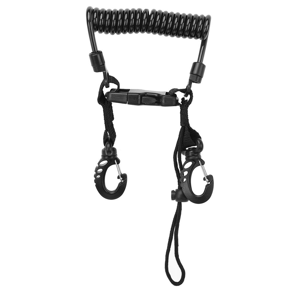 Steel Wire Camera Diving Waterproof Case Safe Quick Release Connection Hanging Buckle Spring Rope Anti Lost Strap(Black )
