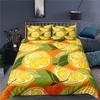 Lemon Duvet Cover Set Fresh Fruits Pattern Polyester Comforter Cover King Queen Twin Full Size For Kids Teens Adults Bedding Set