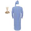 Men's Christmas Pajama Set Striped Sleep Dress Robe with Matching Hat and Candle Holder