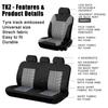 9PCS/Set Full Encirclement Universal Car Seat Cover Gecko Mesh Cloth Four Seasons Universal Car Seat Cover with Tire Track Styling Car Seat Protector