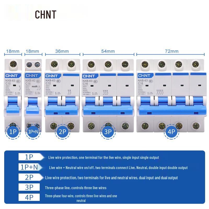 Chint CHN 63A Household Miniature Circuit Breaker: 1P 32A, 2P 25A, 16A Air Switch Protector