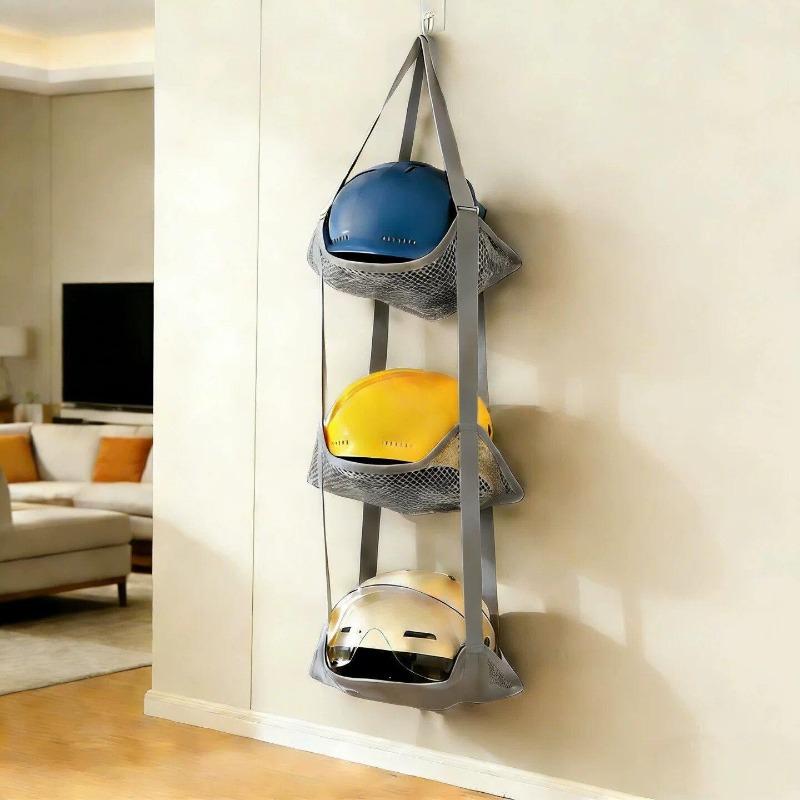 Mesh Multi-layer Basketball Storage Hanging Bag, Wall-mounted Football and Volleyball Storage Rack, Wall-mounted Organizing Storage Hanging Bag
