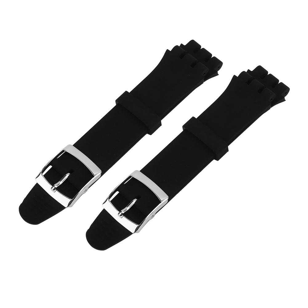 2pcs Soft Silicone 17mm19mm Watchband Watch Strap Replacement Accessory