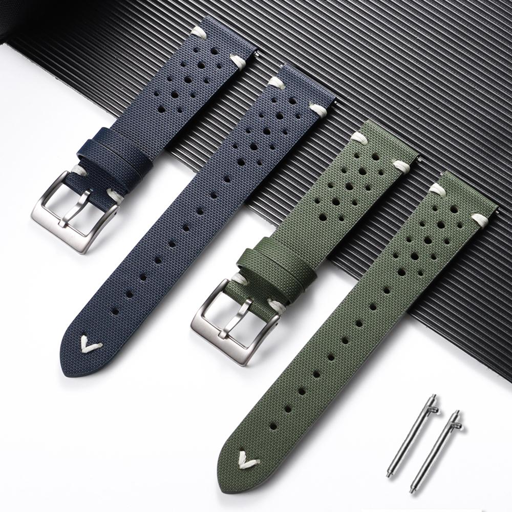 Premium Nylon Sailcloth Watch Strap 18mm 20mm 22mm Band Quick Release Breathable Watchband for Women Men Sport Replacement Belt