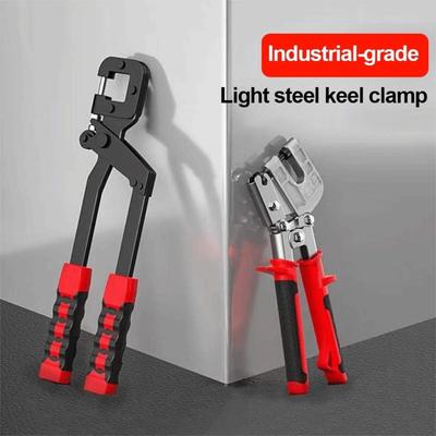 Durable Alloy Keel Clamp Flat Hole Heavy-Duty Keel Crimping Pliers Fastening Stud Crimper Gypsum Board Installation