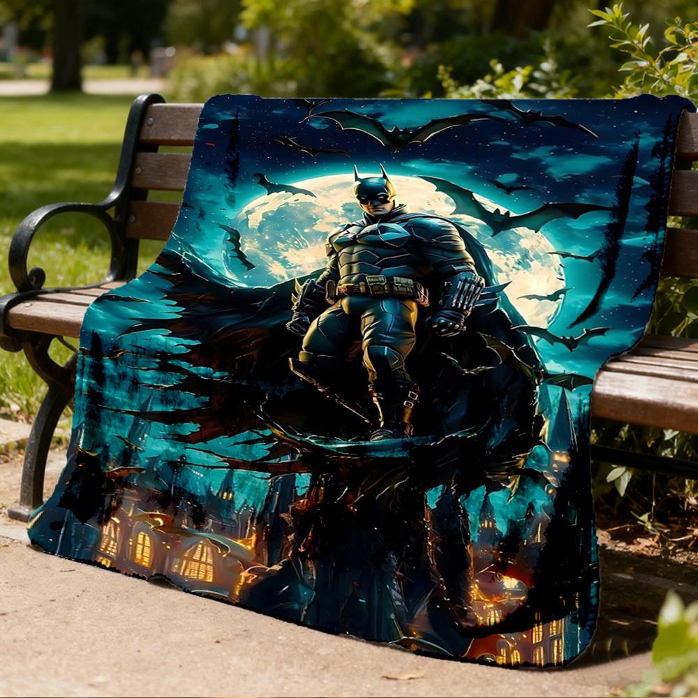 1pc Batman Outdoor Flannel Throw Blanket Soft, Lightweight & Warm