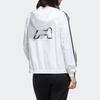 Adidas Neo Faves Hooded Sports Jacket With Alphabet Floral Logo Women Outerwear White FP7321