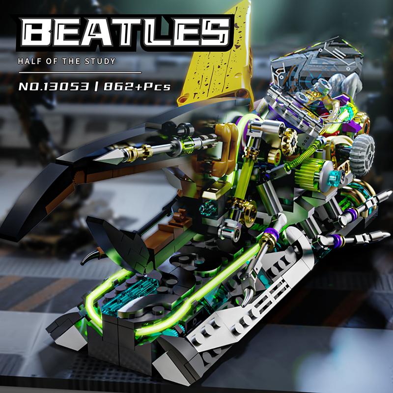 862PCS Glowing Beetle Building Blocks Jointed Wings Movable Mechanical Insect Model Bricks Puzzle DIY Toys Gifts For Kids