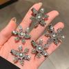 Pearl Rhinestone Snowflake Hairpin Silver Christmas Hair Clip Vintage   Winter