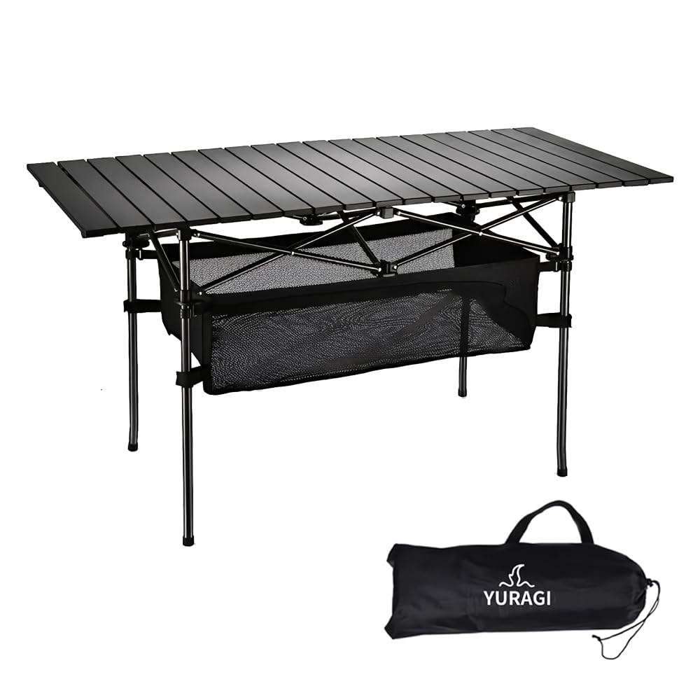 YURAGI Outdoor Table Camping Table Available in 3 Sizes Aluminum Table Picnic Table Ultra Lightweight Foldable Easy to Assemble Storage Bag Included