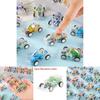 Simulation Mini Inertial Transparent Double Layer Graffiti Car Children Toy For Toddler Play