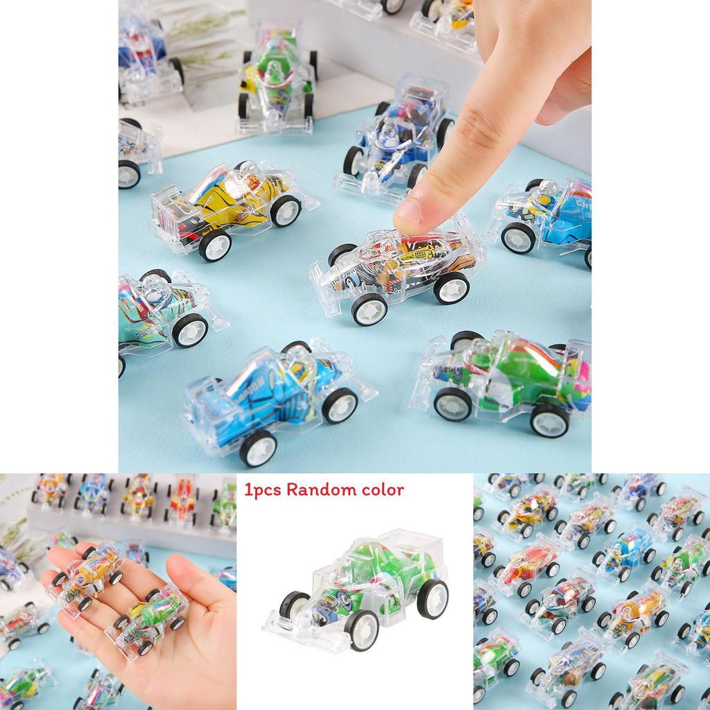 Simulation Mini Inertial Transparent Double Layer Graffiti Car Children Toy For Toddler Play