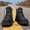 Men's Boots Lace Up Winter New High Top Leisure All-match Men's Casual Boots Non-slip Trend Rubber Men Flat Boots