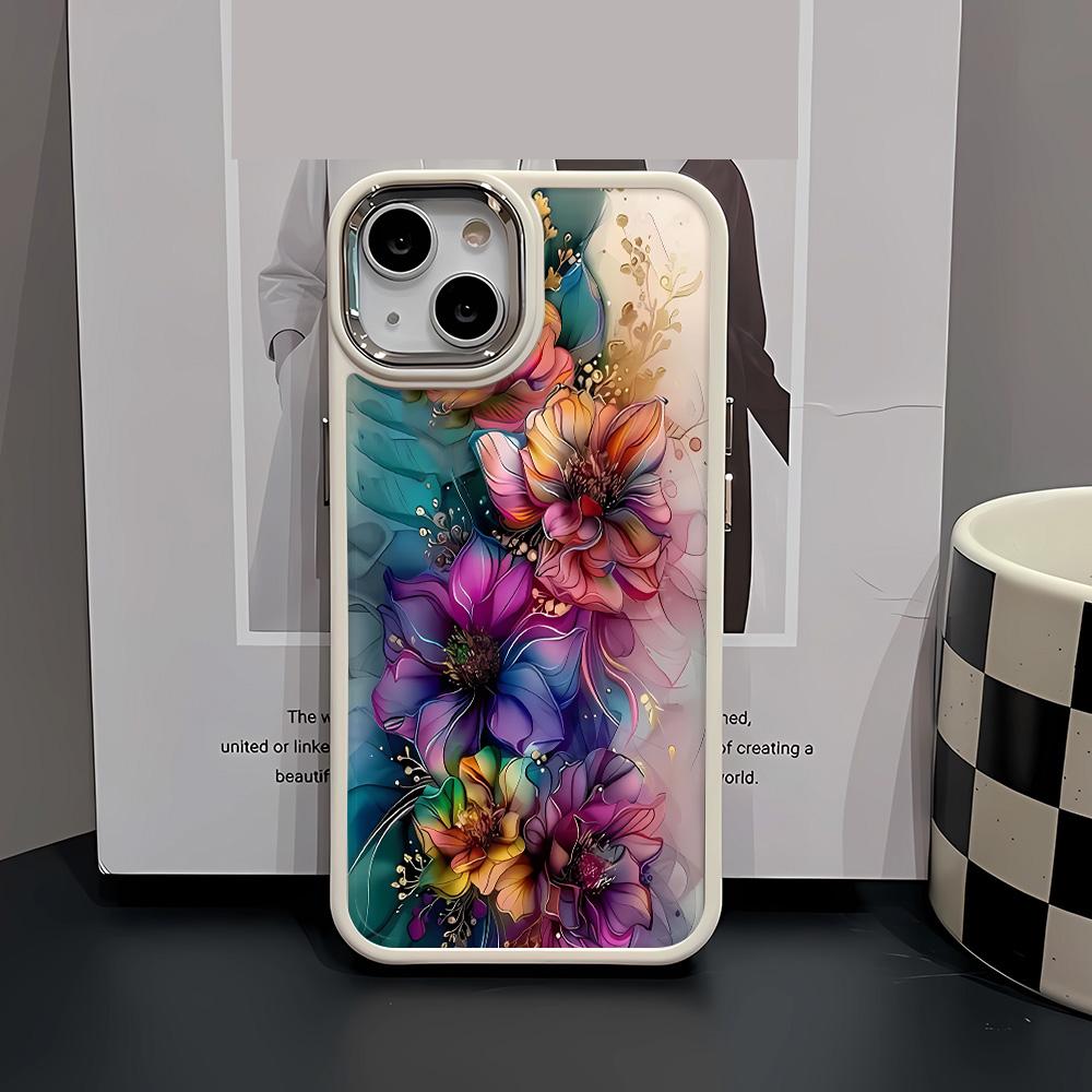 Colorful Dyeing Flowers Phone Case For IPhone 15 14 13 12 11 Pro Max Case Xs Xr 7 8 Plus Case Funda Coque Cover Bumber 16 Pro