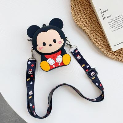 Mickey Mouse New Coin Purse Wallet Minnie Shoulder Messenger Bag Cute Card Bag Cartoon Silicone Storage Bag Fashion