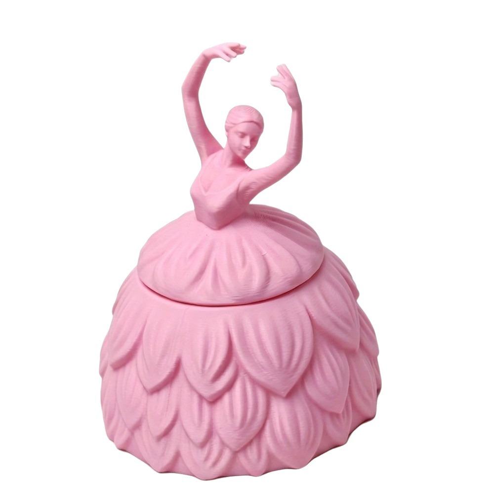 Plastic Angel Trinket Box Pink Jewelry Container Exquisite Ballet Dancer Jewelry Box Table Decor