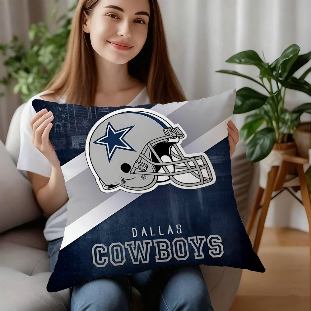 Чехол на подушку Rugby D-DallaS C-CowboyS, плюшевая ткань, мягкий чехол, двусторонний принт, чехол для подушки, домашние подарки 12x12Inch