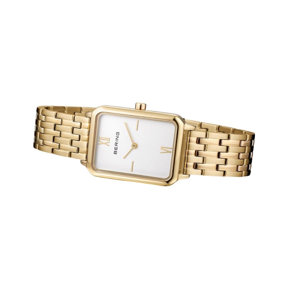 BERING Rechteckige Unisex-Uhr Gold 17423-734 Saphirglas