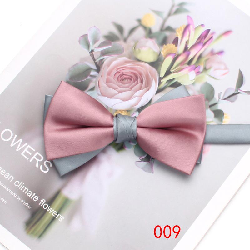 Solid Color Matching Double-Layer Bow Tie Men'S Business British Style Suit Accessories Wedding Bow Tie