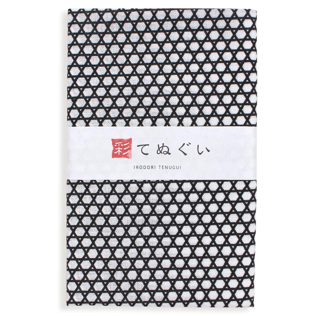 Small pattern tenugui with 3 33 x 88m (hand towel) set, black, anti-fray treatment, pieces,
