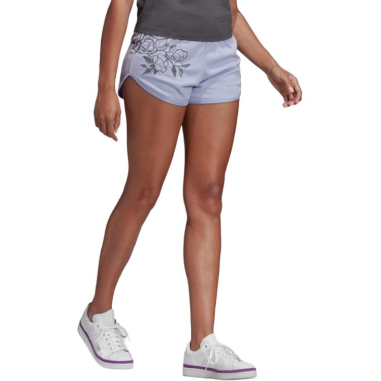 Adidas Originals Floral Fashion Comfortable Breathable Quick-Dry Sports Shorts Women Shorts Purple DX4259
