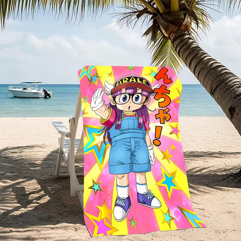 Beach Towel with Arale Pattern - soft,absorbent,machine washable Lightweight&Modern,swimming,Travel Essentials