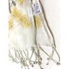 Used Indian Silk Cotton Lightweight Stole, Ari Embroidery, Hand-dyed, 1390, Green-Yellow, Spring/Summer, Mother's Day Gift