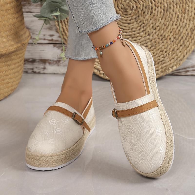 Vintage Flowers Loafers Shoes for Women Autumn Slip-on Platform Sneakers Woman Round Toe Flat Heel Non-slip Espadrilles Shoes