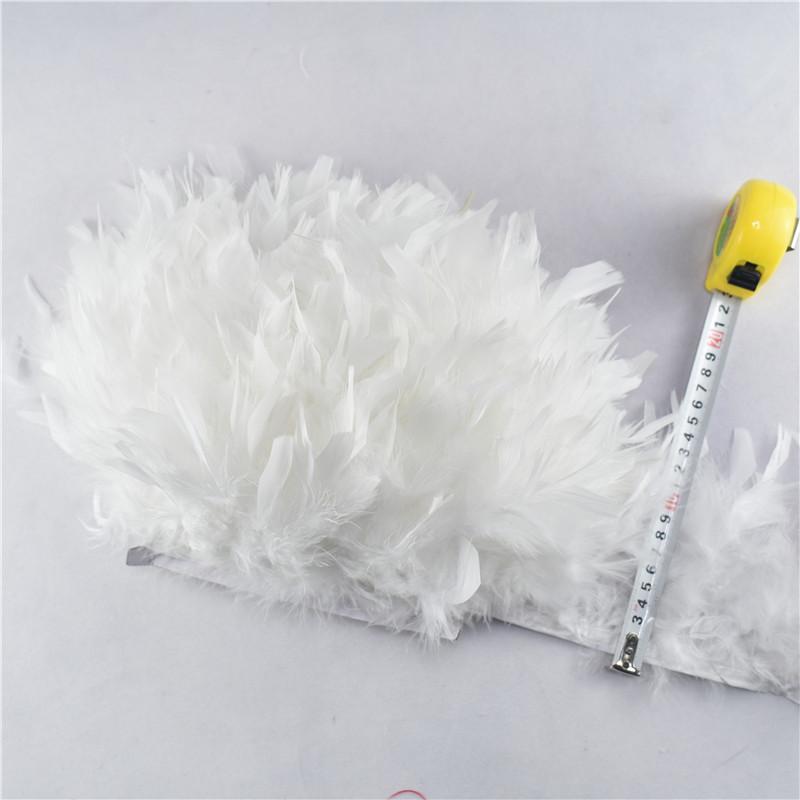 10Meters/Lot Turkey Feather Fringe Trim 4-6Inch Marabou Feathers Trimming Skirt Dress Trims Ribbon Feathers For Crafts