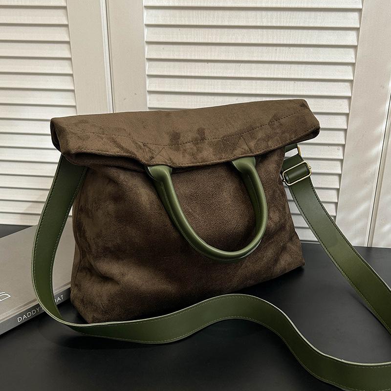 Vintage Suede Large Capacity 2025 New Design Casual Versatile High Sense Shoulder Bag Messenger Bag Women