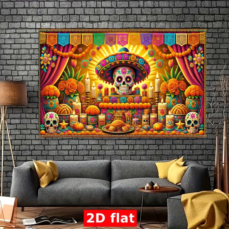 2D Flat Pattern 1 Piece Polyester Material for Halloween Altar Party Banner Suitable for Holiday Parties
