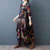 Dlouhý rukáv plus size bavlna vintage květinové novinka šaty pro ženy ležérní volné jarní podzimní šaty