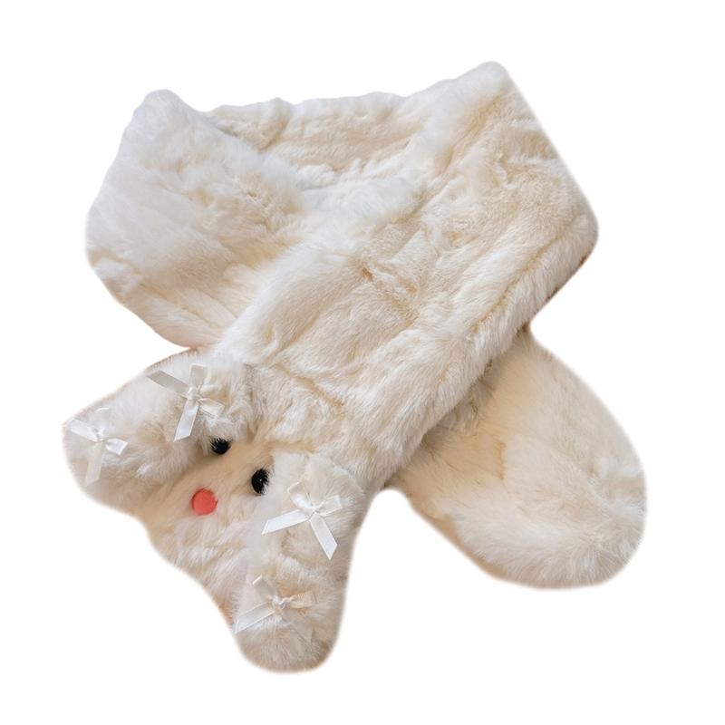 Winter Soft Furry Neck Wrap Soft Warm Scarf Neck Guard Woman Shawl Neck Gaiter for Women Girl Thick Warm Scarf