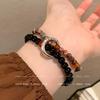 Chinese double-color national style safety buckle beaded bracelet women's new natural stone bracelet couple jewelry tide