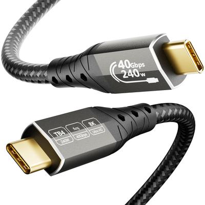 ZIKNYDO USB 4 To Thunderbolt 4 40Gbps Data Video 240W Charging Thunderbolt iPhone 16 eGPU Compatible Cable, 1m, USB-C Cable, USB-C & USB-C 8K/4K