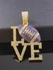 Fashionable Men's Colorful Diamond LOVE Rugby Alloy Pendant, European and American Hip-hop Men's Necklace, Personalized and Colorful
