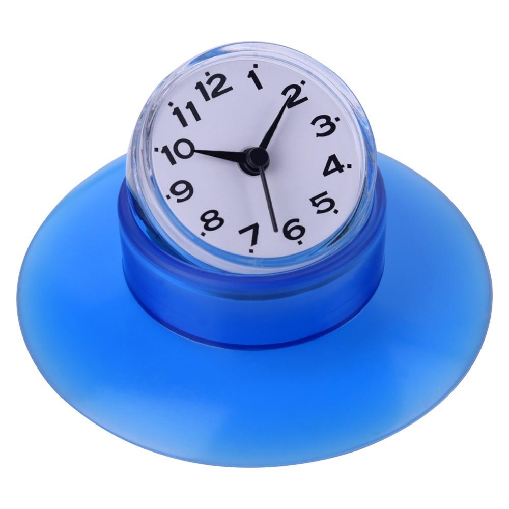 Battery-Operated Waterproof Wall Clock silicone Kitchen Clock Portable Bathroom Clock  Shower синий