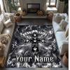 Guns N’ Roses Crystal Velvet Rug, Custom Name Text Personalized Non‑Slip Floor Mat for Home Decor Gift
