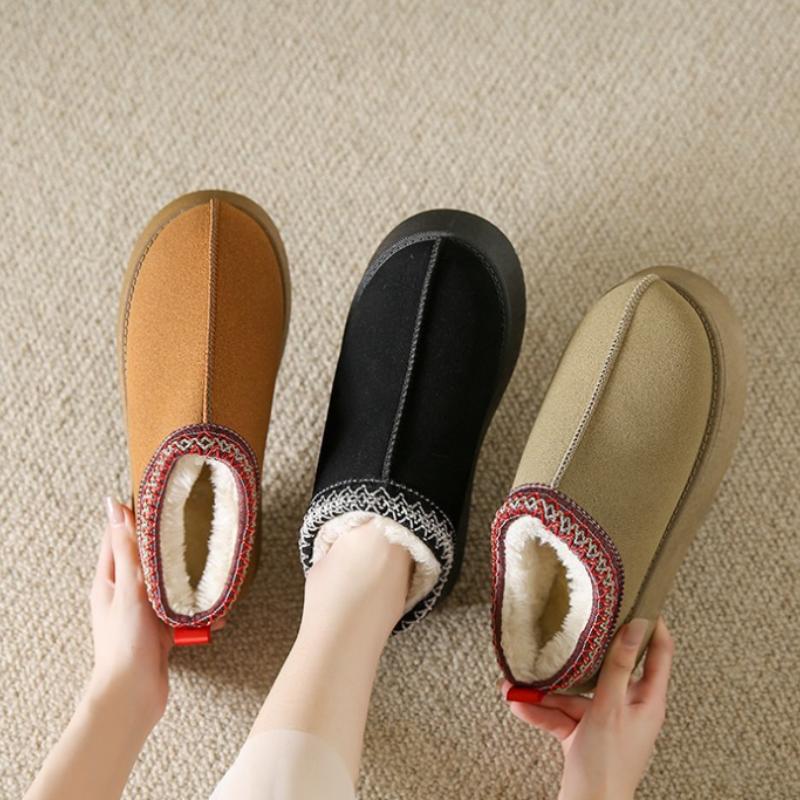 2025 Kotníkové baleríny Platforma Dámské Sněhule Semiš Plyš Teplé Zimní Nové Silné Módní Boty Chelsea Dámské Boty Zapatillas Mujer