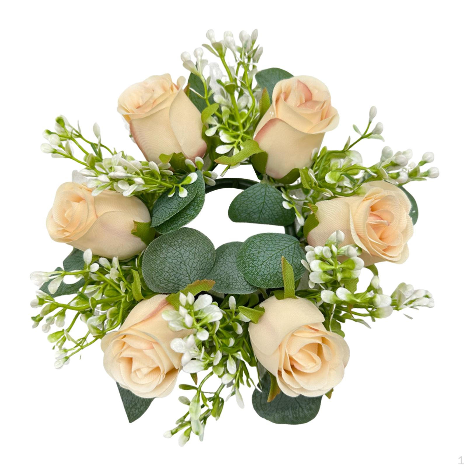 

Венок-кольцо из свечей в стиле бохо-шик с зелеными акцентами Champagne