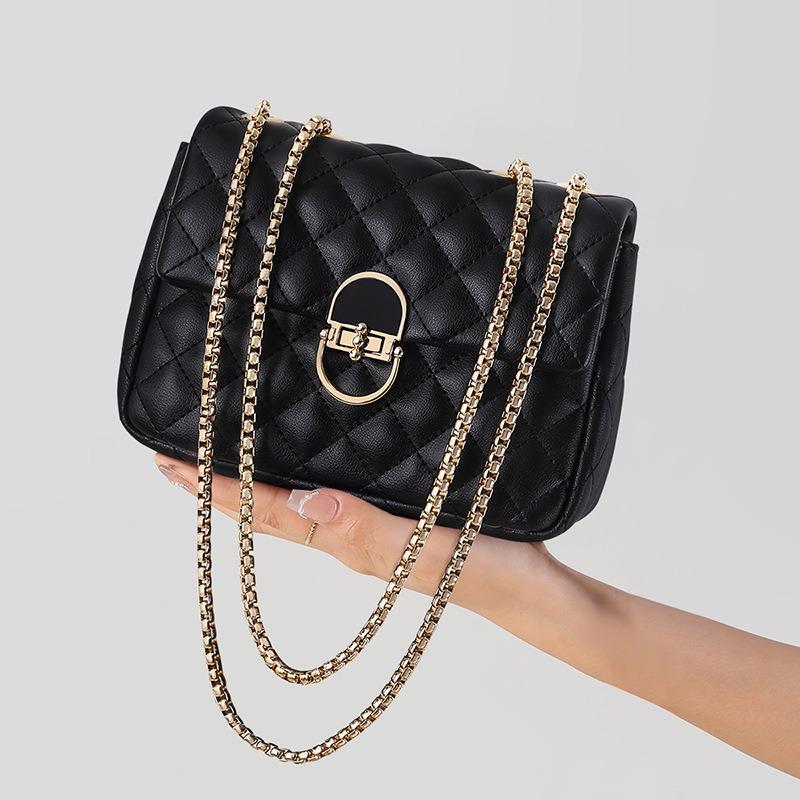 Bag Women's Autumn and Winter New Messenger Bag Leather Light Luxury Niche High-end Chain Bag Small Bag