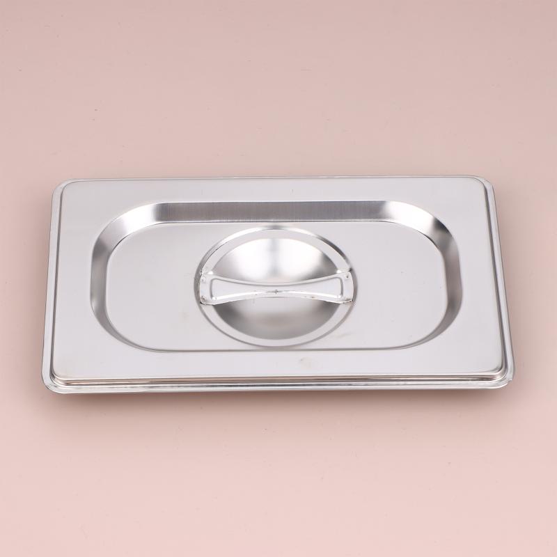 Stainless Steel 1/9 1/6 1/4 1/3 1/2 1/1 Food Pan Lid Steam Table Pan Covers Notched Lids With Handle Lock Heat
