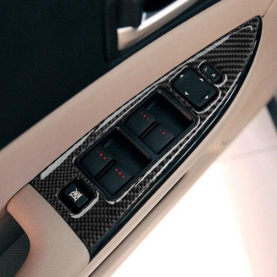 4x Carbon Fiber Door Window Lift Panel Switch Frame Cover For Mazda 6 2006-2008
