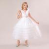 Children's Puffy Tulle V-Neck Princess Dress with Bow Skirt