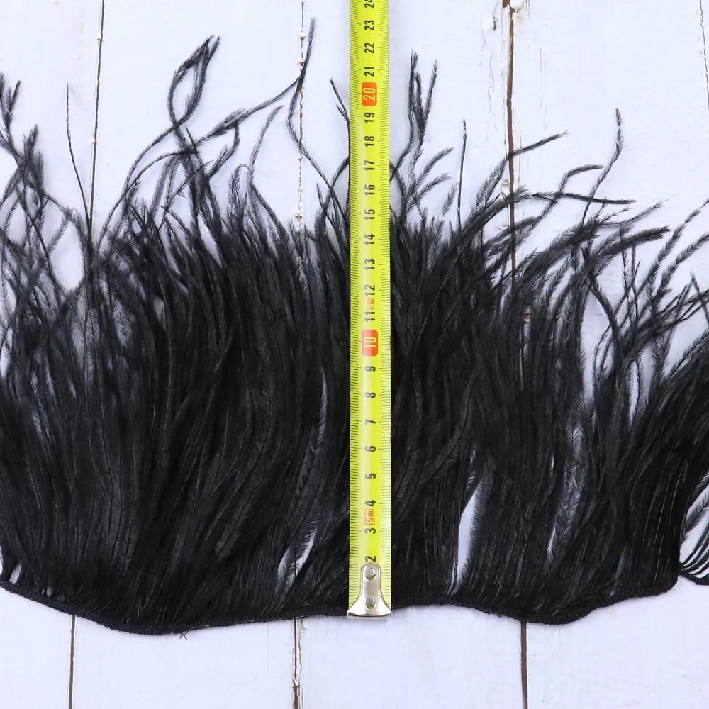 High Quality Ostrich Feather Trim Fringe Natural White Feather Ribbon Trimming For Party Dress Sewing Wedding Accessories 1 M