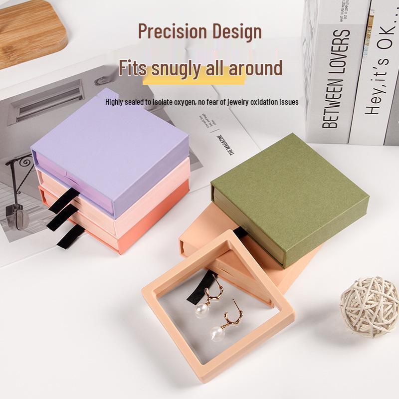 Jewelry Display Box: PE Film Suspension for Earrings, Necklaces, and Rings
