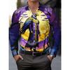 Neues schwarzes Hintergrund 3D rotes Spinnennetz-Aufdruck Herren Langarmshirt trendiger Streetstyle Freizeithemd