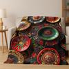 Äthiopien Blumen Gewebte Kunstkorb Mandala Flanell Decke Weiche Warme Überwurfdecke für Schlafzimmer Wohnzimmer Bett Reise Camping